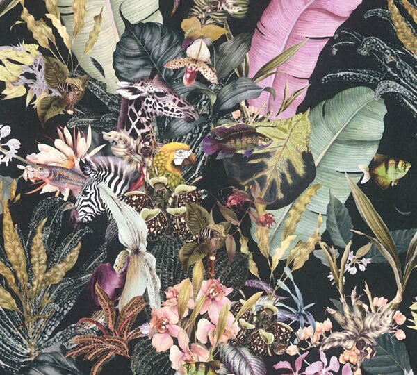 A.S. Création | Vliesová tapeta na stenu Dream Flowery 38176-1 | 0,53 x 10,05 m | zelená, biela, žltá, oranžová, ružová