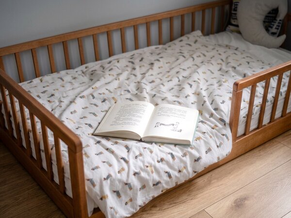 Detská drevená montessori posteľ Monty Bed 80x160 - orech