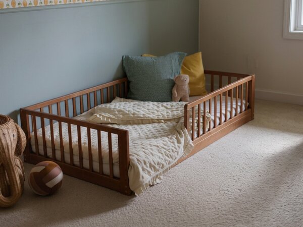 Detská drevená montessori posteľ Monty Bed 80x160 - orech