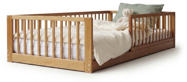 Detská drevená montessori posteľ Monty Bed 80x160 - orech