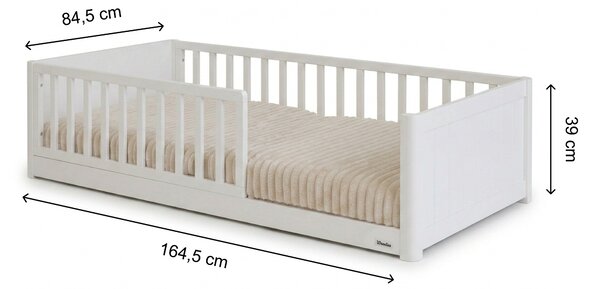 Detská drevená montessori posteľ Smooth Monty Bed 80x160 - biela