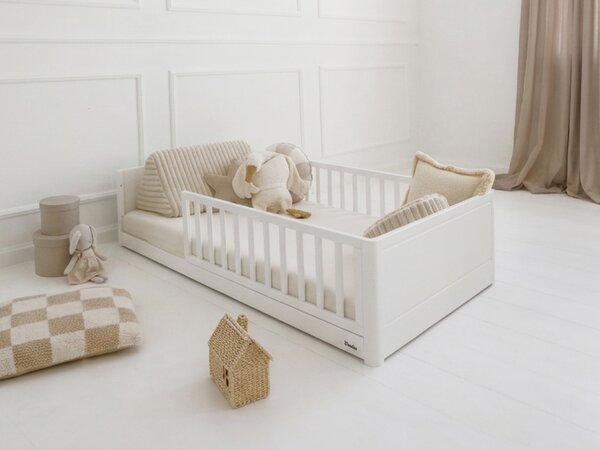 Detská drevená montessori posteľ Smooth Monty Bed 80x160 - biela