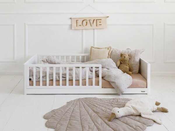 Detská drevená montessori posteľ Smooth Monty Bed 80x160 - biela