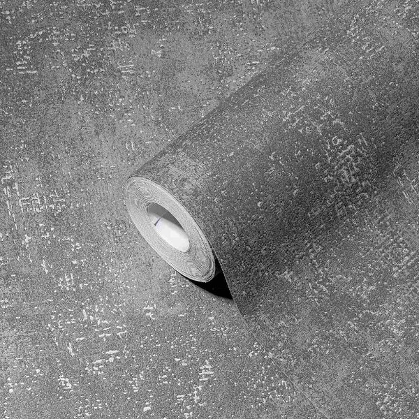 A.S. Création | Vliesová tapeta na stenu THE BOS 38832-4 | 0,53 x 10,05 m | metalická, šedá