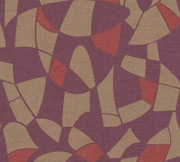 A.S. Création | Vliesová tapeta na stenu Antigua 39093-1 | 0,53 x 10,05 m | červená, fialová, béžová, vínová