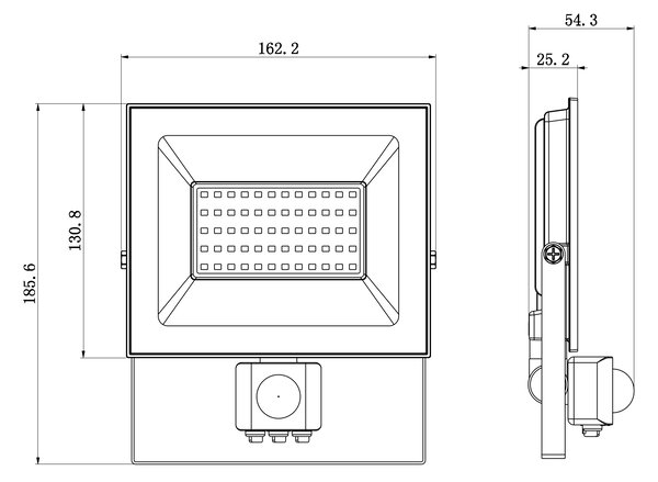 LED reflektor 50W s pohybovým a súmrakovým senzorom - 4500 lm, 4000K