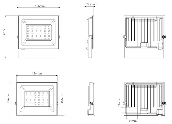 LED reflektor 30W 2700 lm - vodoodolný neutrálná biela 4000K