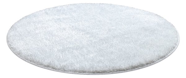 Kúpeľňový koberček SYNERGY glamour / lurex, biely kruh
