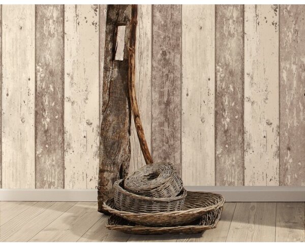 A.S. Création | Vliesová tapeta na stenu Best of Wood & Stone 8550-53 | 0,53 x 10,05 m | biela, béžová, hnedá