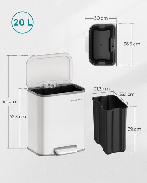 Odpadkový kôš 20L LTB542W02