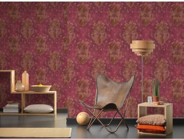 A.S. Création | Vliesová tapeta na stenu Boho Love 36456-4V | 0,53 x 10,05 m | červená, zlatá