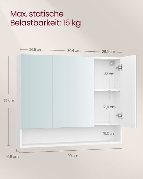 Zrkadlová skrinka BBK130W01