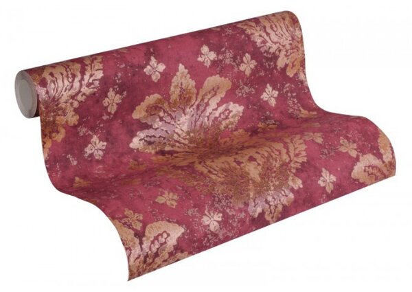 A.S. Création | Vliesová tapeta na stenu Boho Love 36456-4V | 0,53 x 10,05 m | červená, zlatá
