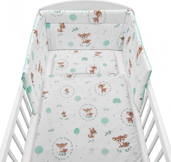 3-dielne posteľné obliečky New Baby 100/135 cm Srnka mätové, Vhodnosť: Pre všetkých