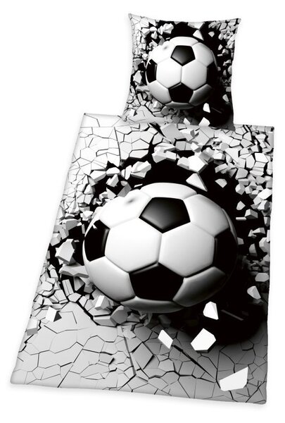 HERDING Obliečky Bavlna, 3D Efekt Fotbalový míč 140/200, 70/90 cm