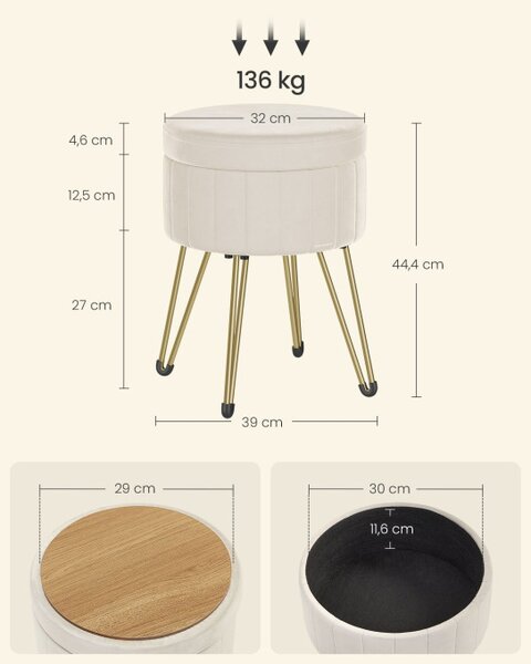 Taburetka s úložným priestorom LOM003W01