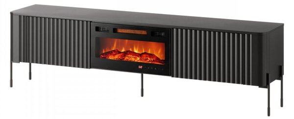 Mirjan24 TV stolík/skrinka s krbom Wompor 190 EF, Farby: biela 5903211543821