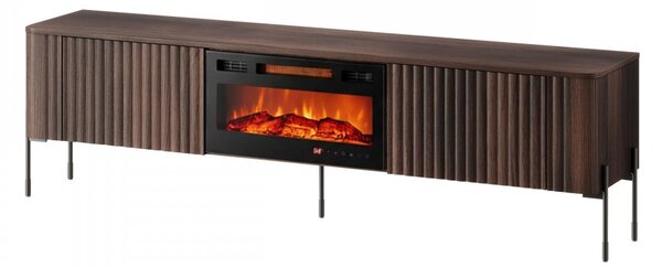 Mirjan24 TV stolík/skrinka s krbom Wompor 190 EF, Farby: biela 5903211543821