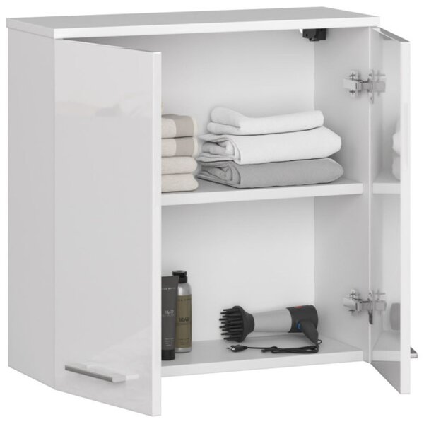 Kúpeľňová skrinka FIN W 60 cm 2D biela, lesk