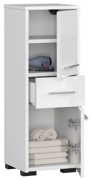 Kúpeľňová skrinka FIN 30 2D 1SZ 85 cm biela, lesk