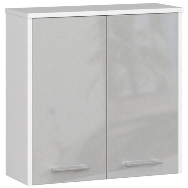Kúpeľňová skrinka W 60 cm FIN 2D biela / metalická, lesk