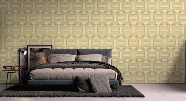 A.S. Création | Vliesová tapeta na stenu Retro Chic 39536-1 | 0,53 x 8,5 m | zelená, krémová