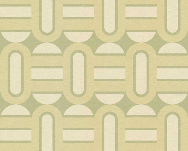 A.S. Création | Vliesová tapeta na stenu Retro Chic 39536-1 | 0,53 x 8,5 m | zelená, krémová