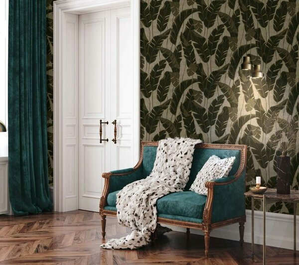 A.S. Création | Vliesová tapeta na stenu Jade 39502-4 | 0,53 x 10,05 m | béžová, šedá, čierna, zlatá