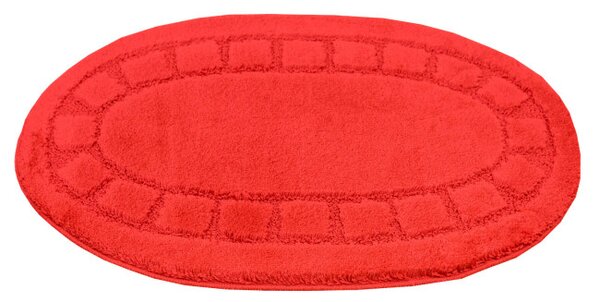 Kúpeľňový koberček Ocean Red červený ovál