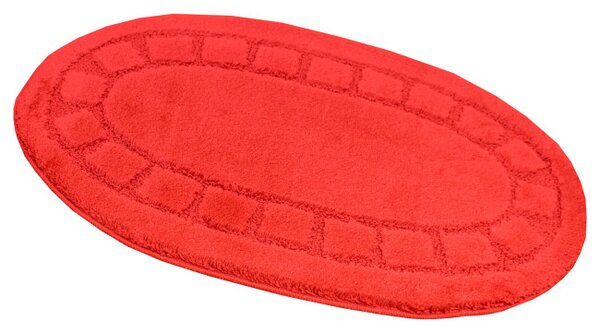 Kúpeľňový koberček Ocean Red červený ovál