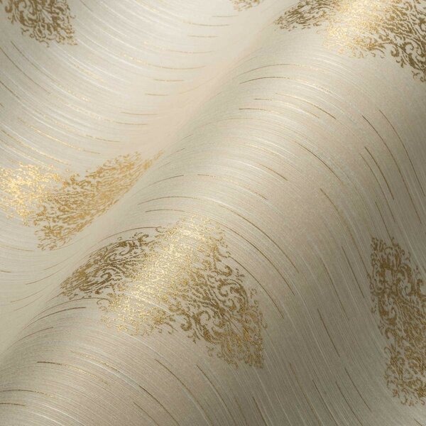 A.S. Création | Vliesová tapeta na stenu Luxury Wallpaper 31946-2 | 0,53 x 10,05 m | krémová, zlatá