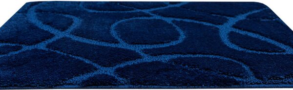 Kúpeľňový koberček Kobe Navy granátový, línie