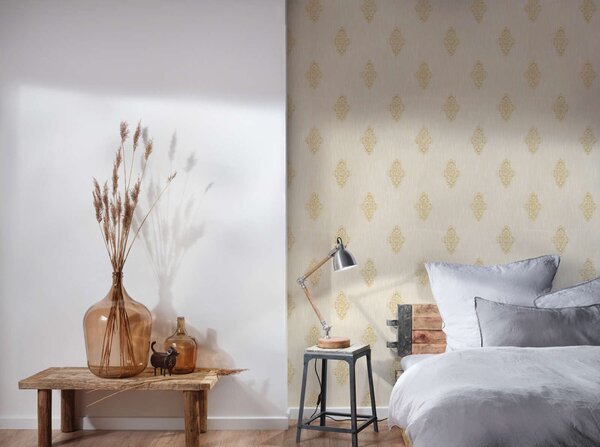 A.S. Création | Vliesová tapeta na stenu Luxury Wallpaper 31946-2 | 0,53 x 10,05 m | krémová, zlatá