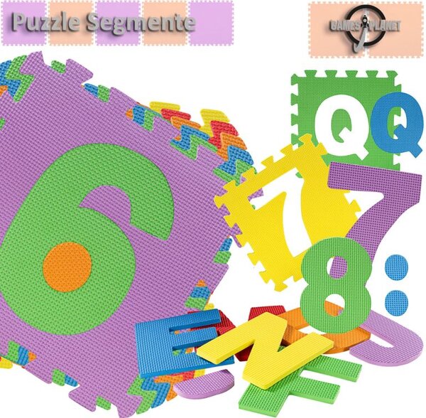 GAMES PLANET Penové puzzle čísla a písmená, 86 kusov