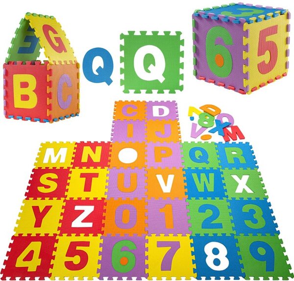 GAMES PLANET Penové puzzle čísla a písmená, 86 kusov