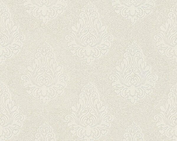A.S. Création | Vliesová tapeta na stenu Nobile 95981-2 | 0,70 x 10,05 m | biela, metalická, krémová