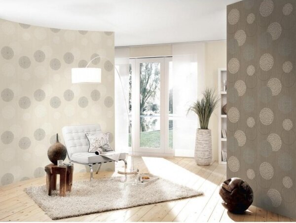 A.S. Création | Vliesová tapeta na stenu Casual Living 93791-2 | 0,53 x 10,05 m | béžová, metalická, krémová