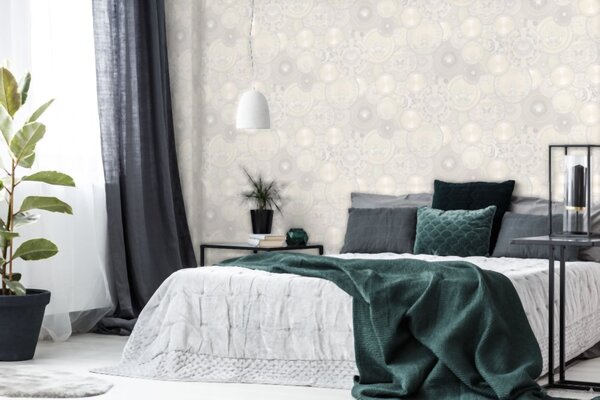 A.S. Création | Vliesová tapeta na stenu Versace 34901-4 | 0,70 x 10,05 m | biela, metalická, šedá