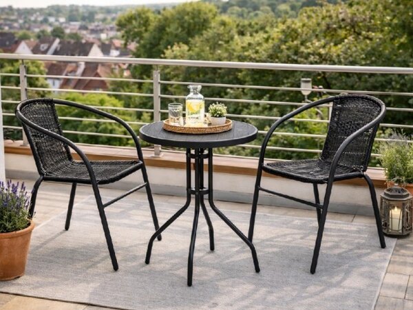 Balkónová zostava BISTRO SET čierna