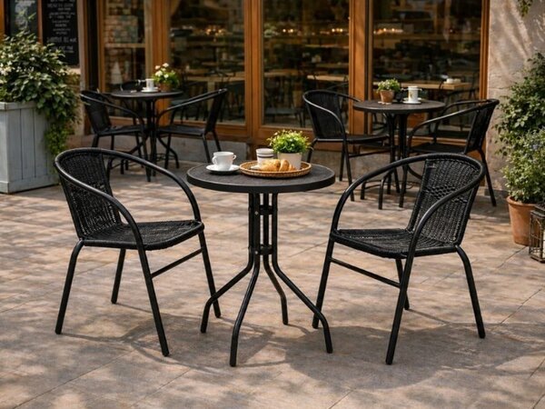 Balkónová zostava BISTRO SET čierna