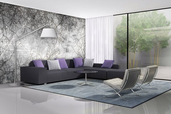 DIMEX | Vliesové fototapety na stenu Abstrakt vetvy MS-5-0386 | 375 x 250 cm | čierna, šedá