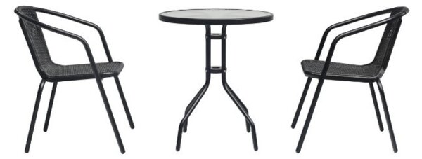 Balkónová zostava BISTRO SET čierna