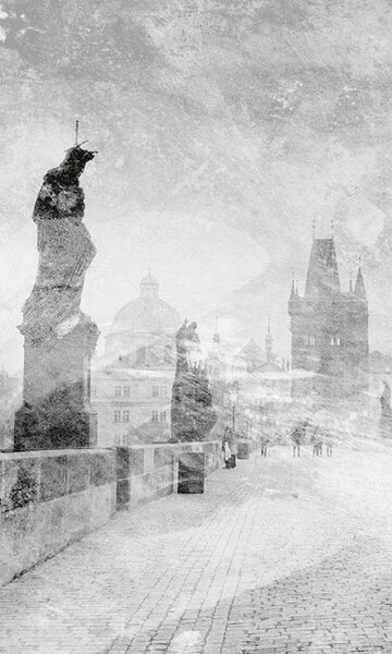 DIMEX | Vliesové fototapety na stenu Abstrakt Karlov most II. MS-2-0372 | 150 x 250 cm | šedá