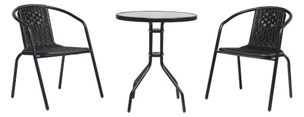 Balkónová zostava BISTRO SET čierna