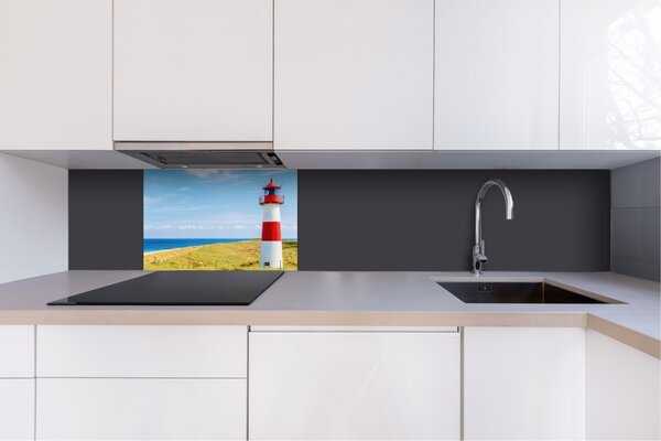 DIMEX | Dibond doska za kuchynskú linku | DBW-06040-119 Maják na pláži | 60 x 40 cm