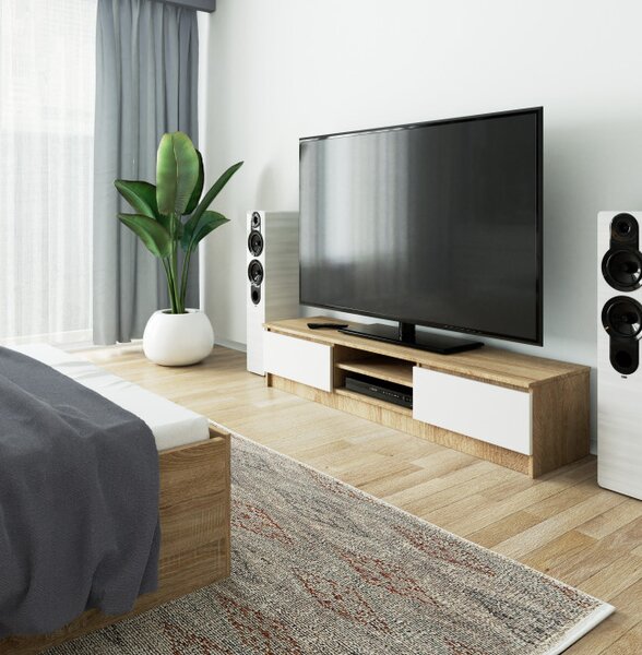 Stolík pod TV RTV K 160 CLP sonoma / biely