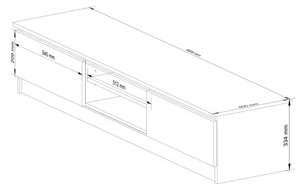Stolík pod TV RTV K 160 CLP dub artisan
