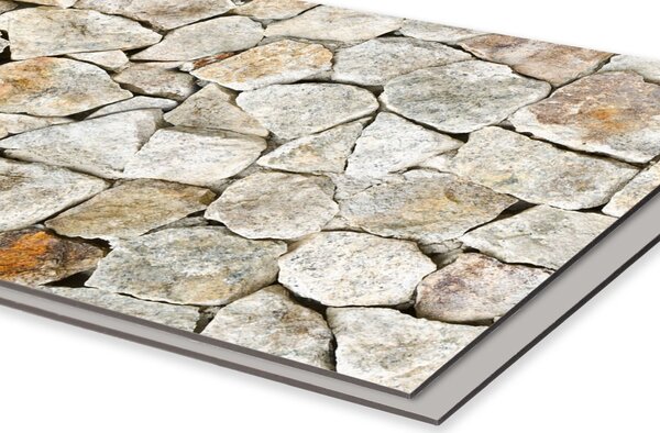 DIMEX | Dibond doska za kuchynskú linku | DBW-26060-249 Krémový kamenný múr | 260 x 60 cm