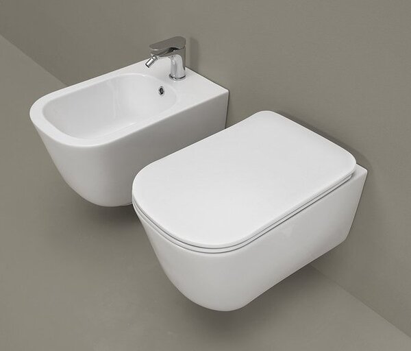 Kerasan Kerasan, TRIBECA závesná WC misa, Rimless, 35x54cm, biela, 511401