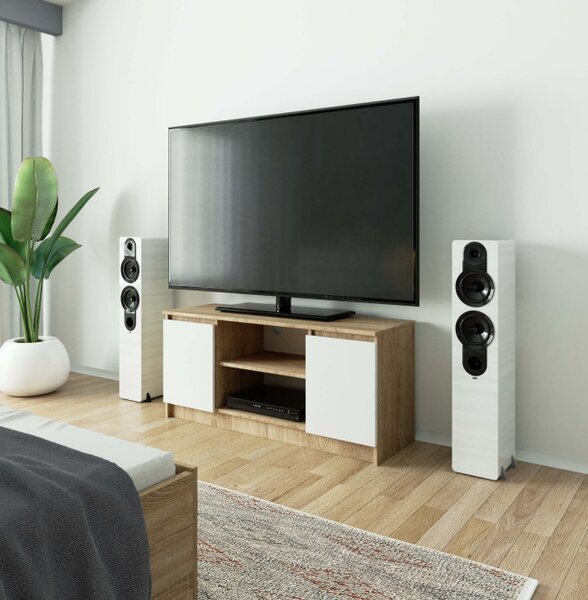 Stolík pod TV RTV 120 2D 1P sonoma / biely